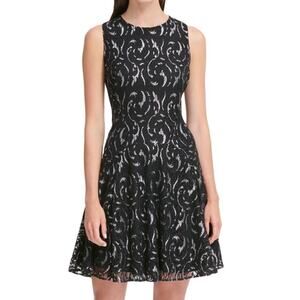 Tommy Hilfiger Black and Silver Lace Dress